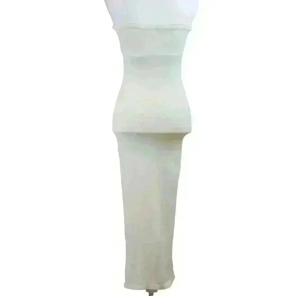 Long Cream Strapless Stretchy Tube Dress w/Lined Bra Size Medium - Picture 4 of 6
